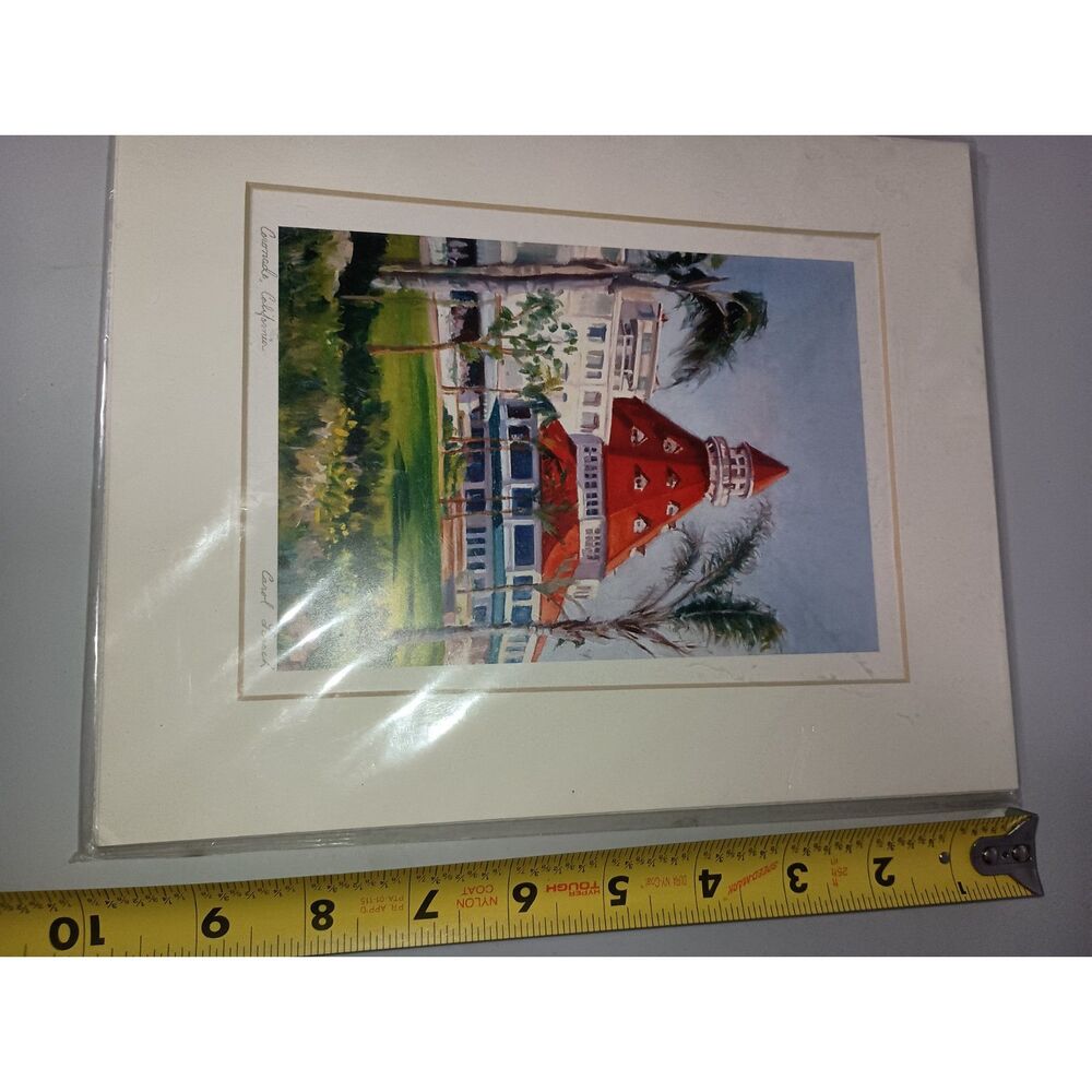 Vintage Art Print: Hotel Del Coronado by Carol Lorsch - Matted in Plastic Sleeve - Picture 6 of 6